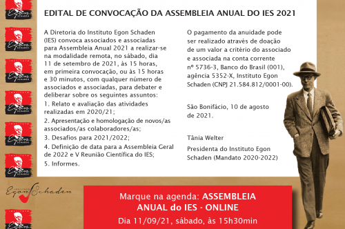 EDITAL DE CONVOCAÇÃO DA ASSEMBLEIA ANUAL DO IES 2021